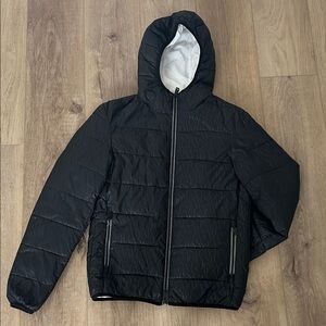 Armani Exchange Black Hooded Puffer Jacket
